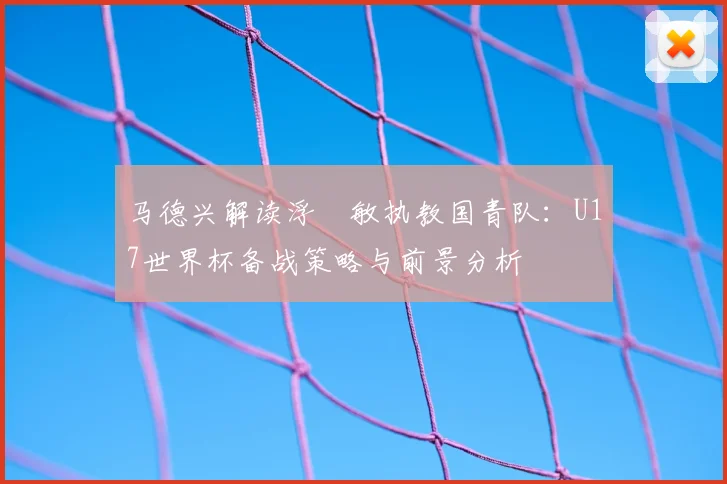 马德兴解读浮嶋敏执教国青队：U17世界杯备战策略与前景分析